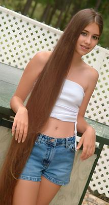 Lalana model very long hair 