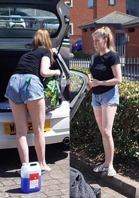[Sincero] Leggy adolescente puta en pantalones cortos de mezclilla