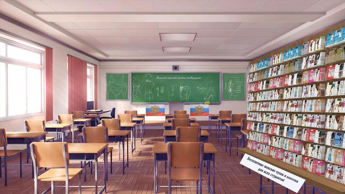 Larissas russas estudantes e professores na sala de aula