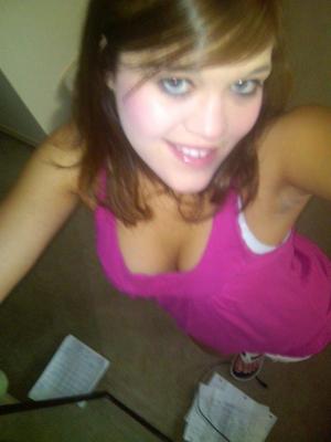 Cute teen posing at home