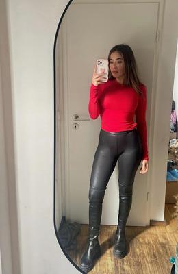 Leather Leggings wetlook spandex latex girls 