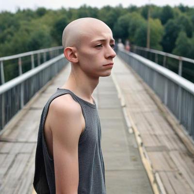 Nude sad boy