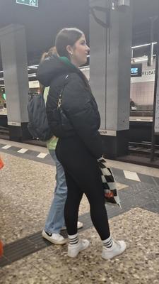 Black leggings white socks