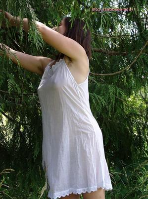 HippieGoddess Jade White dress outdoors