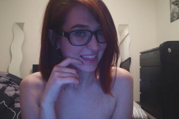 Nerdy tattooed teen selfies