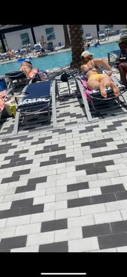 Feet and ass at the pool 