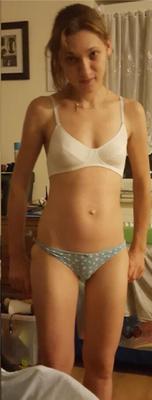 Skinny Polish Maja pregnant and in blue undies cameltoe queen